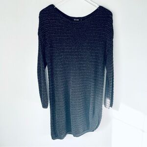 Nic + Zoe | black and silver glitter asymmetrical dress